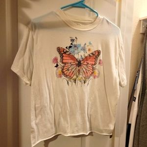 Light yellow soft butterfly shirt